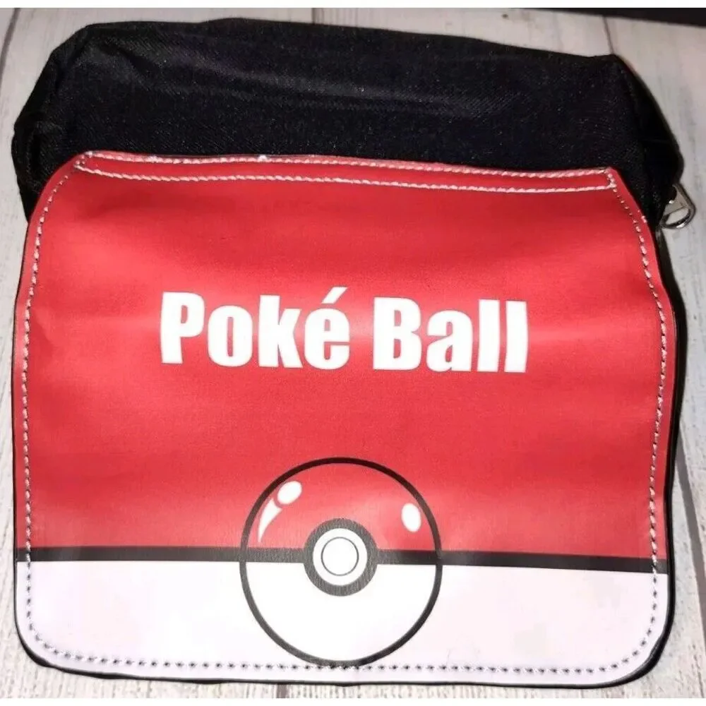 Pokémon Pokeball Zipper Pencil Pen Pouch Case, 7.75” x 4” Red/White/Black School